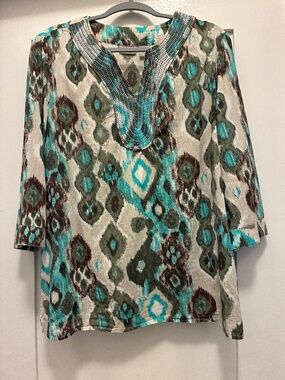 Chico's Beaded Cotton Tunic